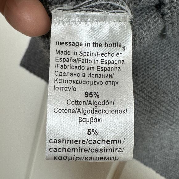 Message In The Bottle (Spain) Sweater 9 Months Gray Cotton Cashmere Cardigan - Picture 5 of 7